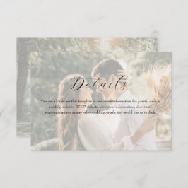 Photo Wildflower Wedding Details エンクロージャーカード