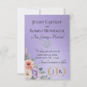 Photo, Wildflowers & Leaf Monogram - Blue Lilac セーブザデート (裏面)