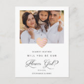 Photo Will Be Our Flower Girl Pinkハート ポストカード (正面)