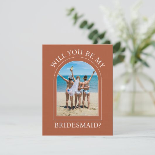 Photo Will You Be My Bridesmaid Proposal Card 招待状 (スタンド正面)