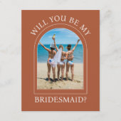 Photo Will You Be My Bridesmaid Proposal Card 招待状 (正面)