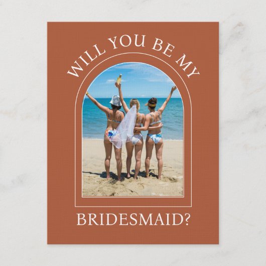 Photo Will You Be My Bridesmaid Proposal Card 招待状 (正面)