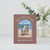 Photo Will You Be My Bridesmaid Proposal Card 招待状 (スタンド正面)