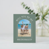 Photo Will You Be My Bridesmaid Proposal Card 招待状 (スタンド正面)