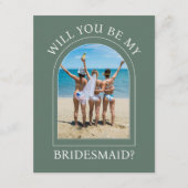 Photo Will You Be My Bridesmaid Proposal Card 招待状 (正面)