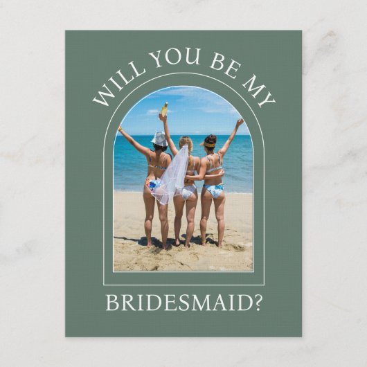 Photo Will You Be My Bridesmaid Proposal Card 招待状 (正面)