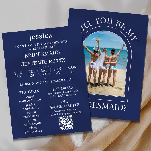 Photo Will You Be My Bridesmaid Proposal Card 招待状