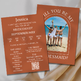 Photo Will You Be My Bridesmaid Proposal Card 招待状