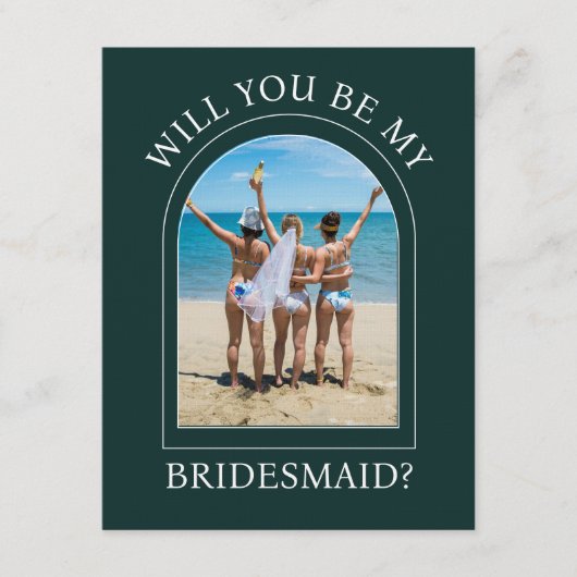 Photo Will You Be My Bridesmaid Proposal Card 招待状 (正面)