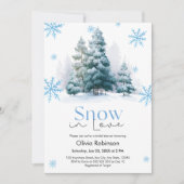 Photo Winter Snow in Love Snowflakes Bridal Shower 招待状 (正面)
