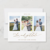 Photo, With Love and Reshance Monogram 結婚's サンキューカード (正面)