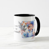 Photo with square flower frame マグカップ (正面右)