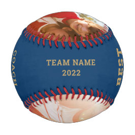 Photo Year Teamベストコーチエバーネームブルー金ゴールドBas 野球ボール