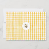 Photo Yellow Daisy Bee First Bee-day Birthday 招待状 (裏面)