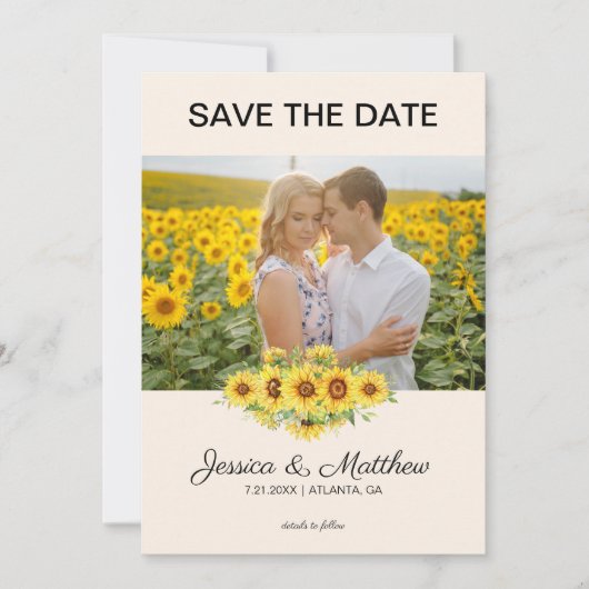 Photo Yellow Sunflowers Wedding Script (正面)