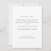 Photo You are Missed Bereavement Funeral Thank You サンキューカード (裏面)