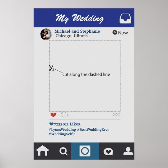 Photoboothフレームの支柱を結婚するinstagramのスタイル ポスター Zazzle Co Jp