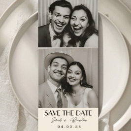 PhotoboothエレガントタイポグラフィQrcode日付を保存 招待状