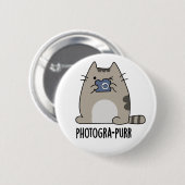 Photograh-purr Funny Cat Photographer Pun 缶バッジ (正面&裏面)