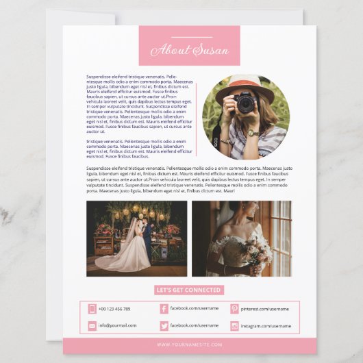 Photographer About Me Page Template  (正面)