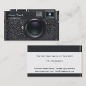 Photographer black Camera Business card 名刺 (正面/裏面)