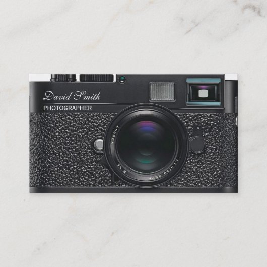 Photographer black Camera Business card 名刺 (正面)