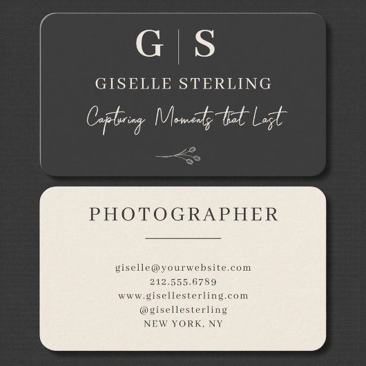 Photographer Black Professional 名刺