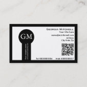 Photographer camera and QR code black and white 名刺 (裏面)