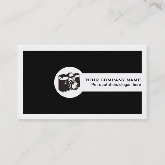 Photographer camera and QR code black and white 名刺 (正面)