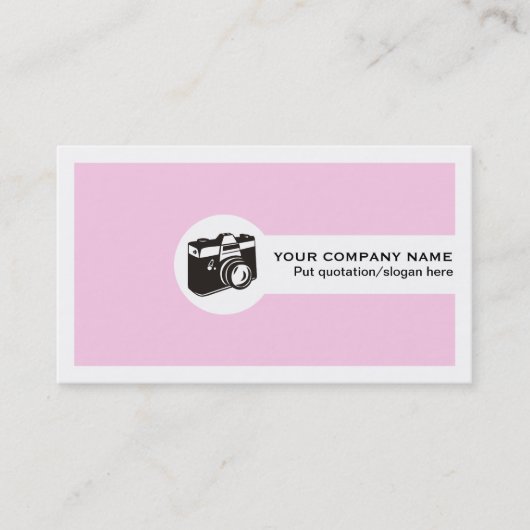 Photographer camera and QR code pink 名刺 (正面)