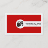 Photographer camera and QR code red 名刺 (正面)