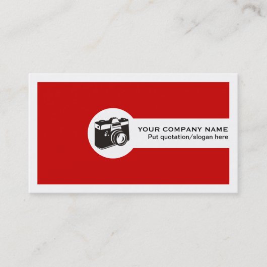 Photographer camera and QR code red 名刺 (正面)