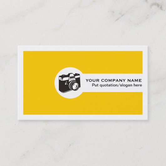 Photographer camera and QR code yellow 名刺 (正面)