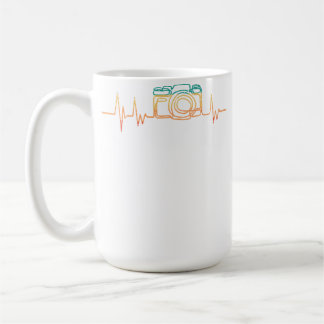 Photographer Heartbeat Retro Camera Photography Ca コーヒーマグカップ