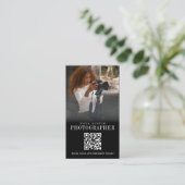 Photographer Instagram Influencer QRコード ブラック 名刺 (スタンド正面)