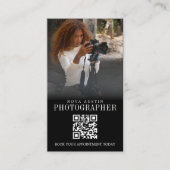 Photographer Instagram Influencer QRコード ブラック 名刺 (正面)