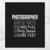 Photographer Life - Funny Photography Checklist ワインラベル (シングルラベル)