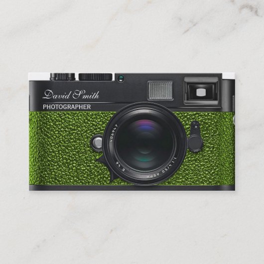 Photographer light green Camera Business card 名刺 (正面)