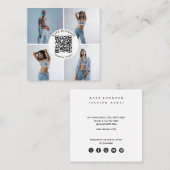 Photographer Model Photos QR Code Social Media スクエア名刺 (正面/裏面)