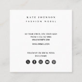 Photographer Model Photos QR Code Social Media スクエア名刺 (裏面)