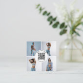 Photographer Model Photos QR Code Social Media スクエア名刺 (スタンド正面)