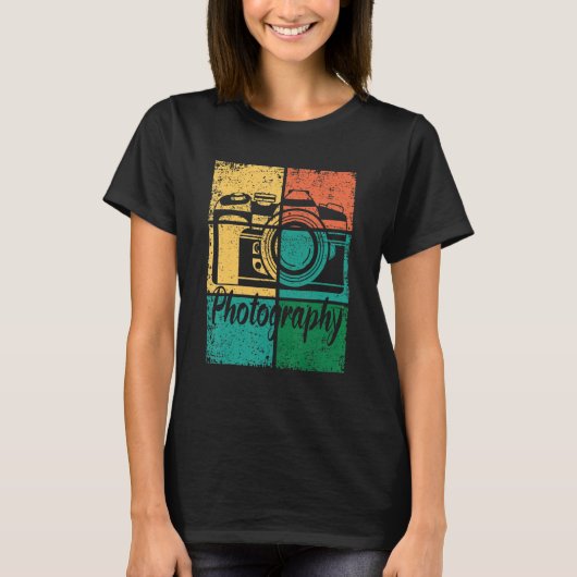Photographer Photography SLR Camera Tシャツ (正面)