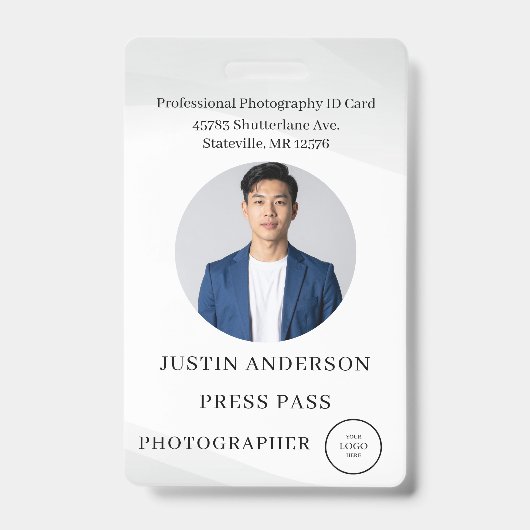 Photographer Press Journalist Id Card Custom Badge バッジ (正面)
