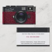 Photographer red Camera Business card 名刺 (正面/裏面)