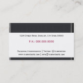 Photographer red Camera Business card 名刺 (裏面)