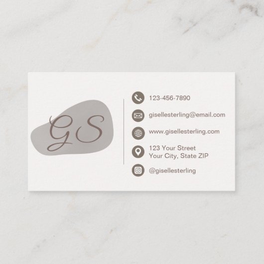 Photographer Rose Gold Foil Blush Beauty Abstract 名刺 (裏面)