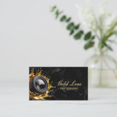 Photographer Trendy Marble Gold Lens Photography 名刺 (スタンド正面)