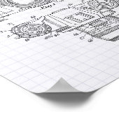 Photographic Camera 1959 Patent Art - Lined Peper ポスター (角)