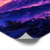 Photographic Landscape Neon Art Edited  ポスター (角)