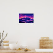 Photographic Landscape Neon Art Edited  ポスター (キッチン)